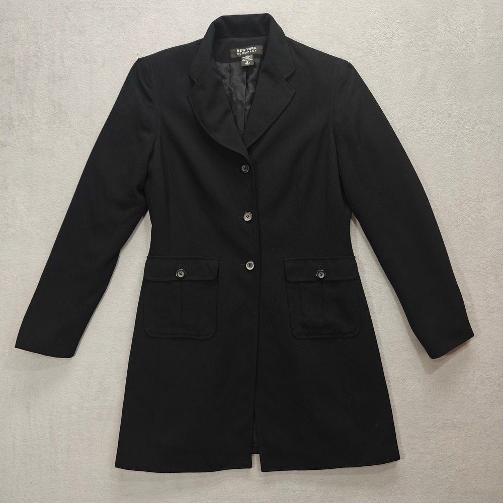 Vintage Black Long Blazer Womens 8 Career Business Office Corpcore Corporate‎